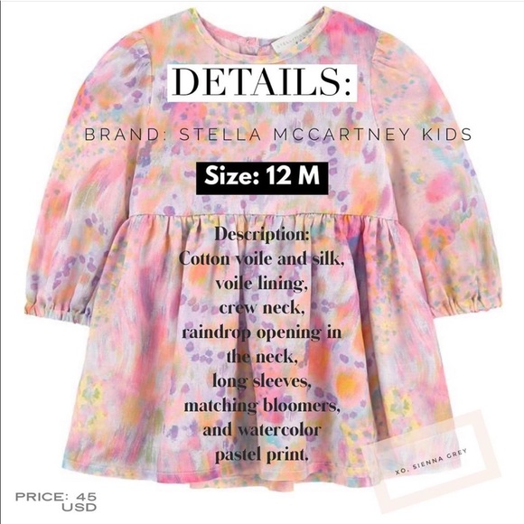 Stella McCartney Kids Pastel Watercolor Dress - Picture 1 of 5